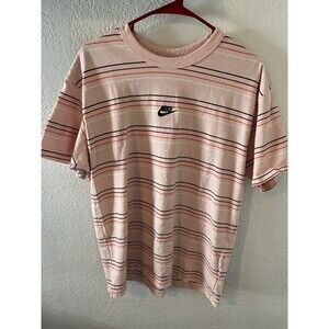Nike Pink Striped T Shirt Medium